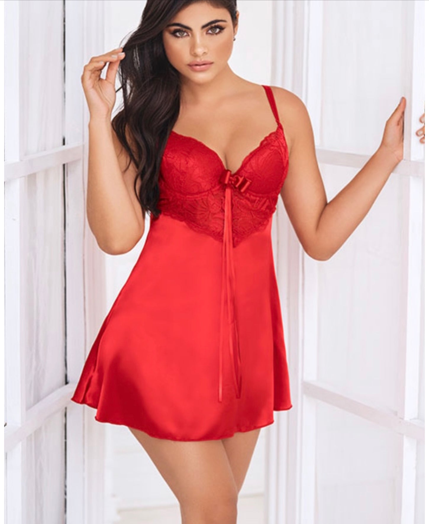 Satin and Lace Chemise With Panty