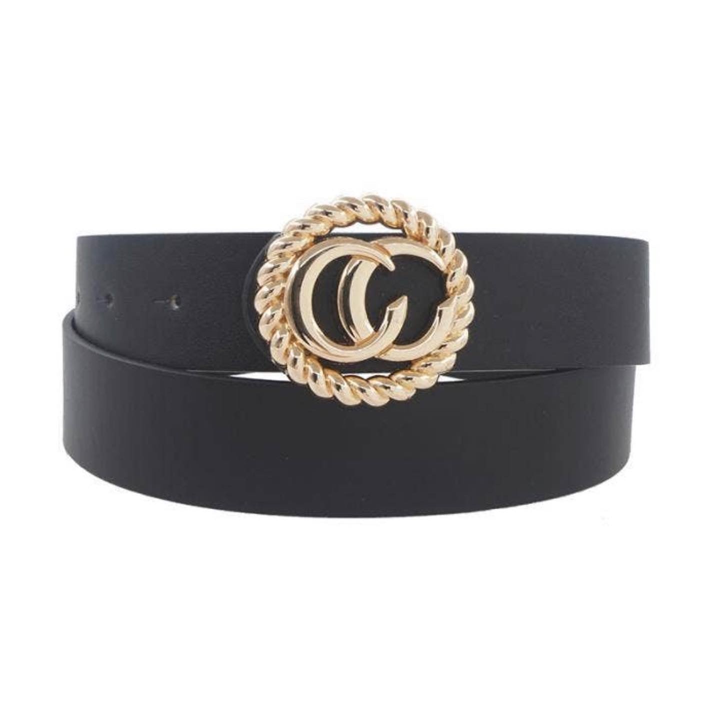 Plus Size Metal Buckle Twisted Circle Belt
